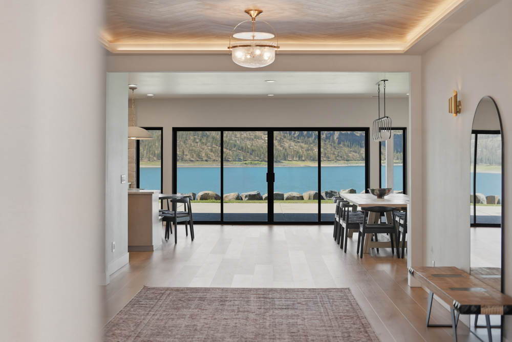 Entry hall looking through to reservoir
